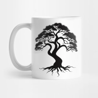 Silhouetted Tree: Modern Black Design Mug